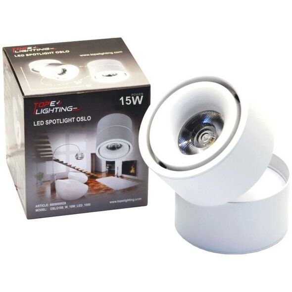 Φωτιστικό οροφής TOPE OSLO PRO, 15 W, 1500 lm, 4000 K, IP20, λευκό.