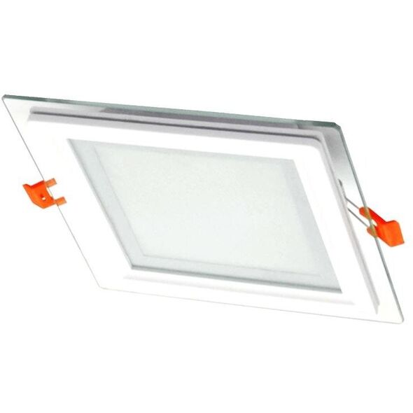 Ενσωματωμένο γυάλινο φωτιστικό LED VESTALIGHT, 3000 K, 18 W, 1347 lm, IP40, 20 x 20 cm