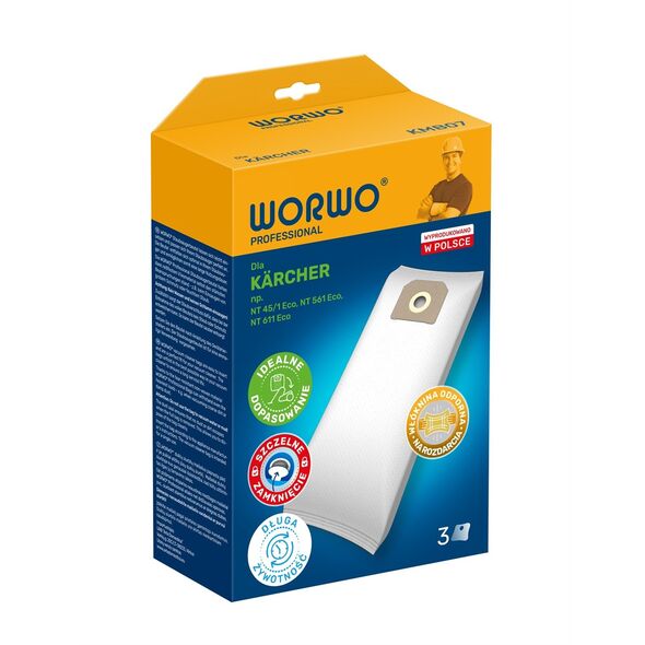 Σακούλα ηλεκτρικής σκούπας WORWO KARCHER 6904208 / KMB07, 3 τεμ.