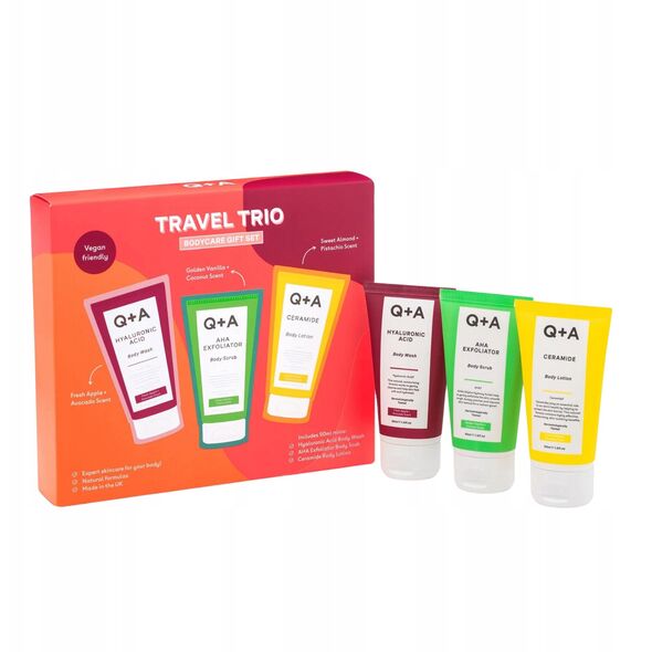 Σετ περιποίησης σώματος Q+A Travel Trio Bodycare, 3x 50 ml