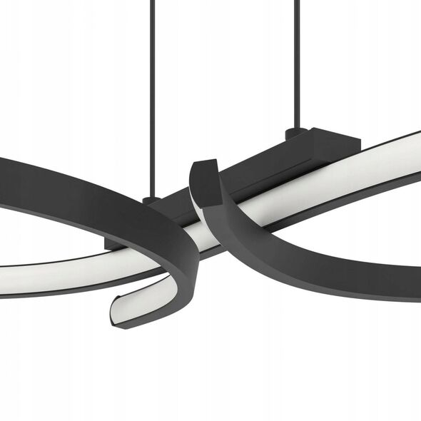 LED pendant lamp EGLO SERPINS, 21W, 3000K, 2500lm, black, 30x66x110cm