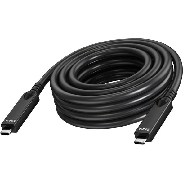 Vision - USB-Kabel - 24 pin USB-C (M) zu 24 pin USB-C (M) - USB 3.2 Gen 1 / DisplayPort 2.1 - 3 A - 10 m - Active Optical Cable (AOC), USB Power Delivery (60W), Support von 4K 60 Hz - Schwarz