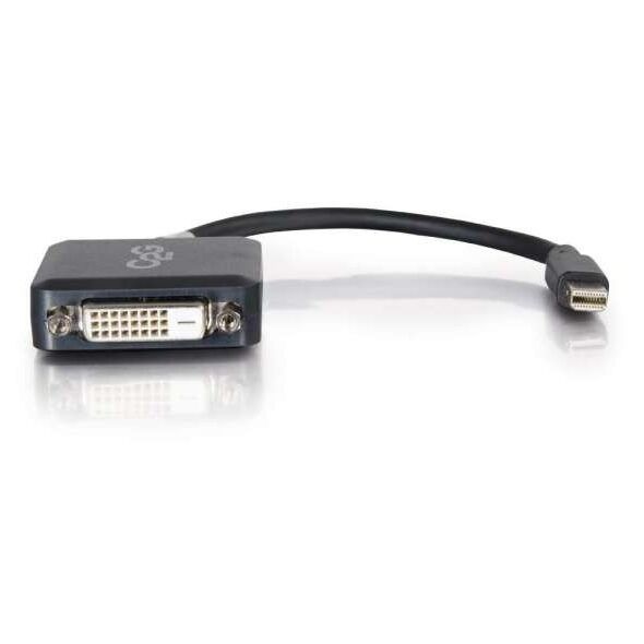 C2G 20cm Mini DisplayPort to DVI Adapter - Thunderbolt to Single Link DVI-D Converter M/F - Black - DisplayPort-Kabel - Mini DisplayPort (M) zu DVI-D (W) - 20 cm - Schwarz