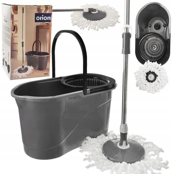 Mop obrotowy z wiadrem 19 l GREY
