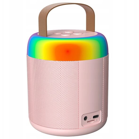MOZOS MK RÓŻOWY MIKROFON KARAOKE GŁOŚNIK BT