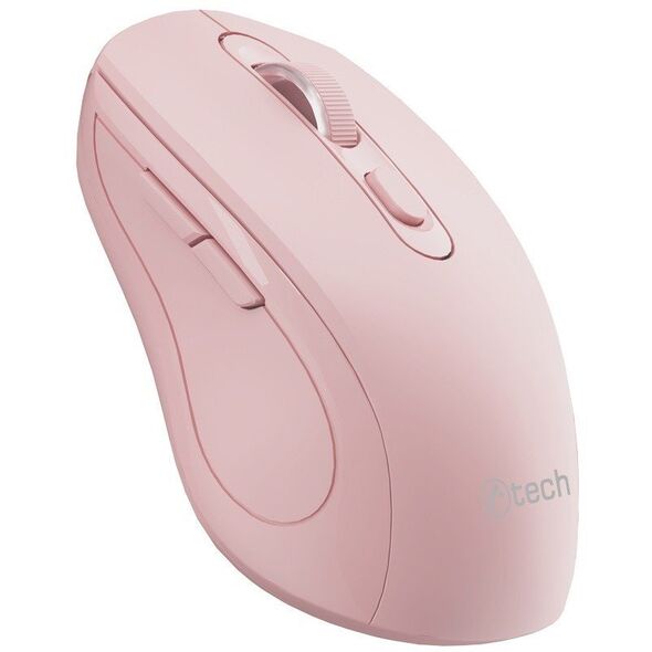 C-TECH ποντίκι Dual mode WLM-12PK, ασύρματο, 1600DPI, 6 κουμπιά, ροζ, USB nano receiver