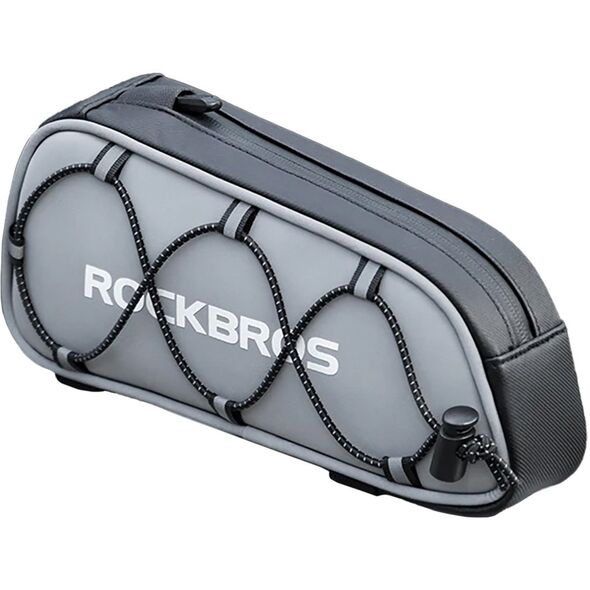 Torba sakwa rowerowa mocowana na ramę 0.9l - srebrna Torba sakwa rowerowa mocowana na ramę 0.9l - srebrna
