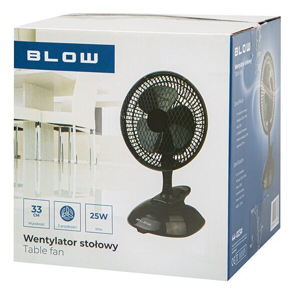 Wentylator Blow 44-023# Wentylator biurkowy 6"/15cm klips 25w 2w1 czarny