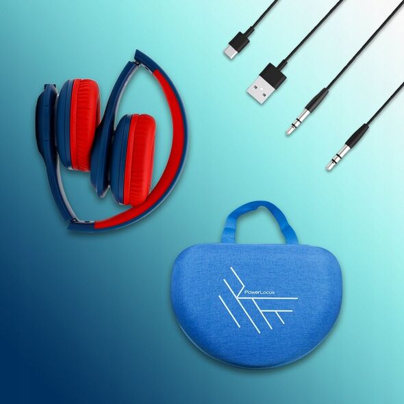 PowerLocus Bluetooth Headphones PLED Kids Blue/Red