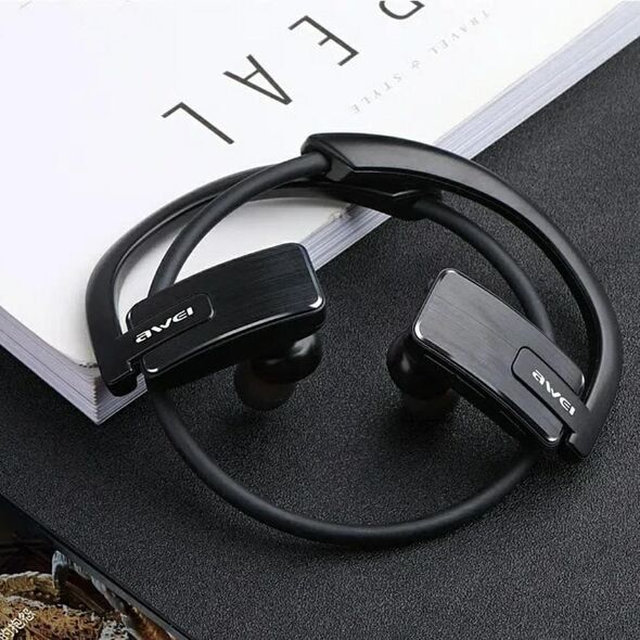 Słuchawki bezprzewodowe AWEI E1BL        Bluetooth sportowe czarny