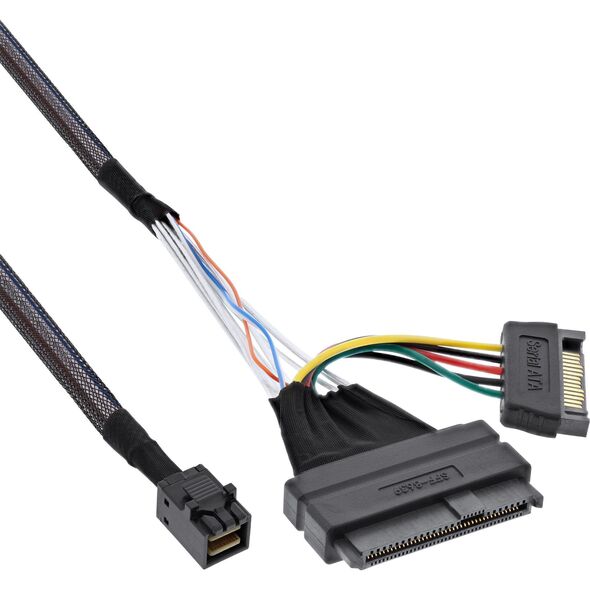Καλώδιο σύνδεσης InLine® U.2, SSD με U.2 (SFF-8639) σε SFF-8643 + ρεύμα, 0,75m