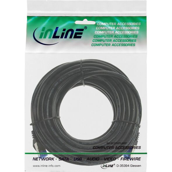Patchkabel armiert, U/FTP, Cat.6A, schwarz, 20m