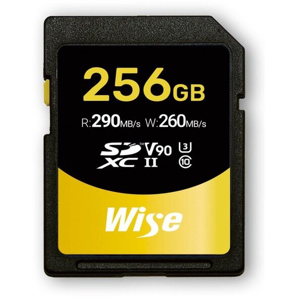 Wise SDXC UHS-II V90       256GB R:290MBs / W:260MBs   WI-SD-N256