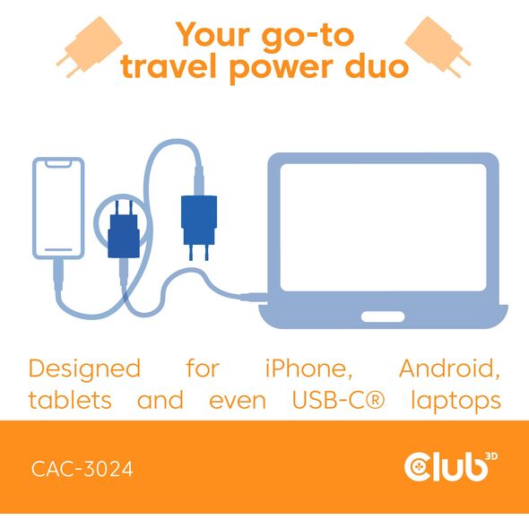 Φορτιστής Club3D Lifestyle USB-C 30Watt, 2 τεμάχια πράσινο λιανικής