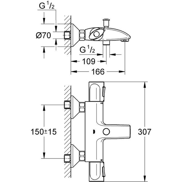 Θερμοστάτης για μπάνιο Grohe Precision Trend 34227000