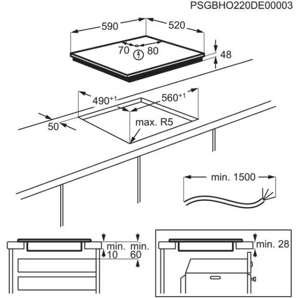 Εντοιχιζόμενη επαγωγική εστία Electrolux EIB60420CK