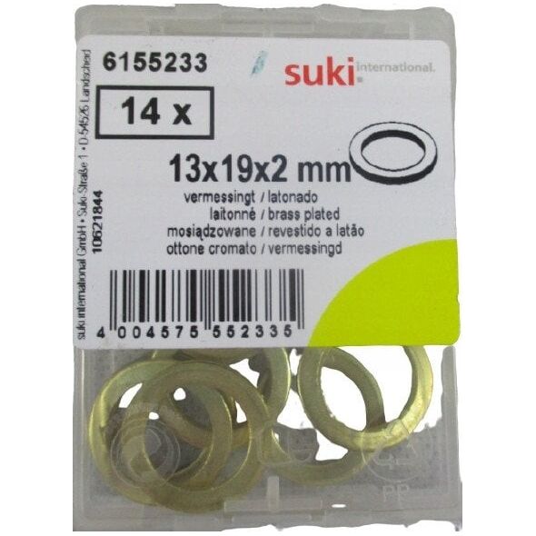 WASHERS 13X19X2 BRASS PLAT(DOORS)/14PCS
