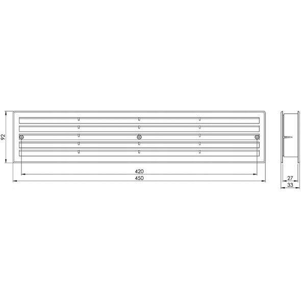 GRILLE DOOR VENTILATION 450X92