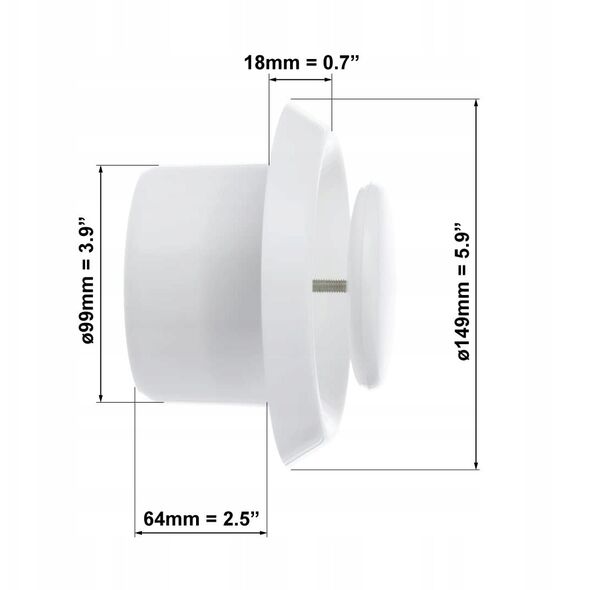 DIFFUSER ALL-PURPOSE PLASTIC, D100,WHITE