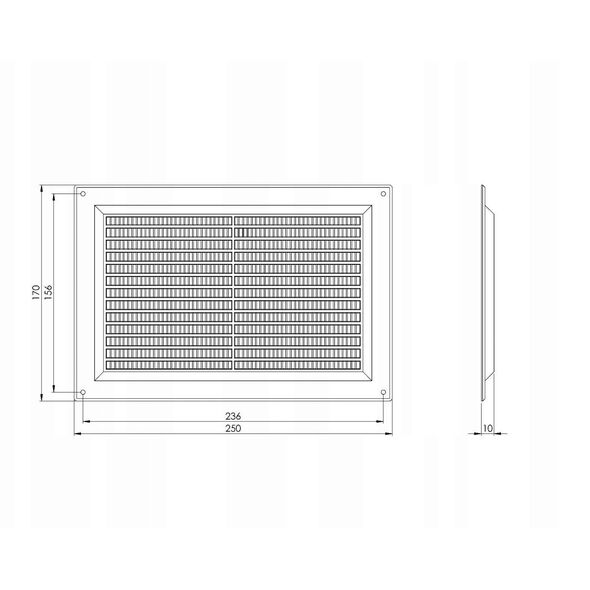 GRILLE VENTILATION 250X170, BROWN