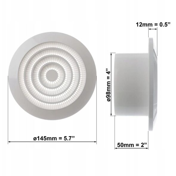 GRILLE ROUND CEILING D100MM NGA100