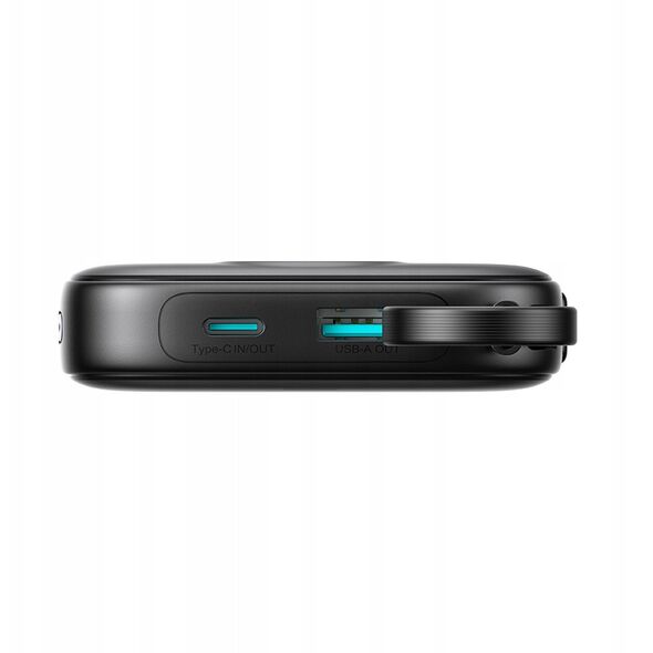 Powerbank Joyroom JR-PBF18 22.5W 10000mAh z wbudowanym kablem Lightning + kabel USB-C 0.25 cm  - czarny