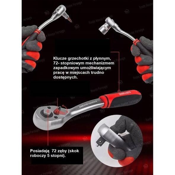 Σετ εργαλείων 1/2" και 1/4" 78 τεμ. (εξάγωνα) (4-32mm)