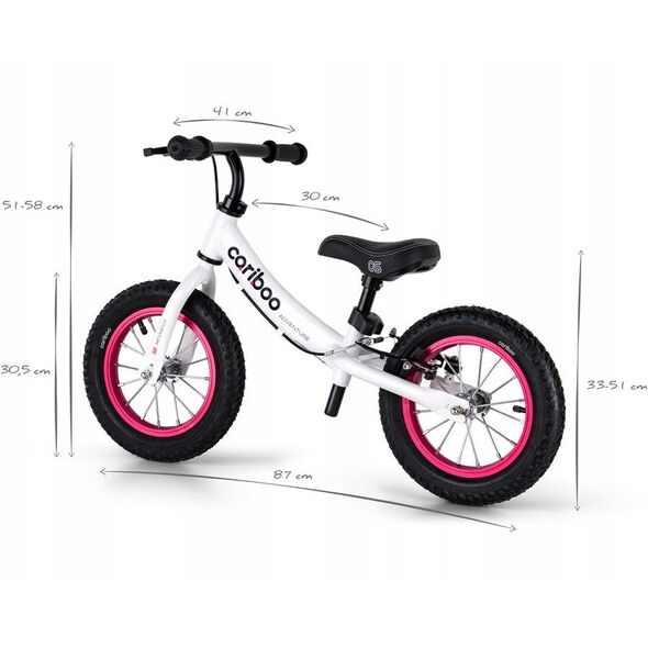 Ποδήλατο Ισορροπίας CARIBOO ADVENTURE WHITE-PINK CA-AV-WP