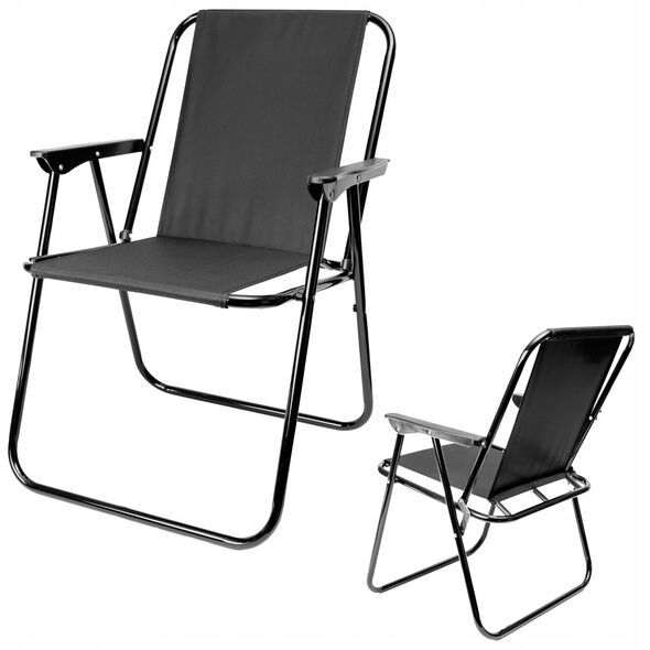 Πτυσσόμενη καρέκλα κάμπινγκ PLATINET KRZESŁO KAMPINGOWE SKŁADANE 52X44X75 CM FULL BLACK [45912]