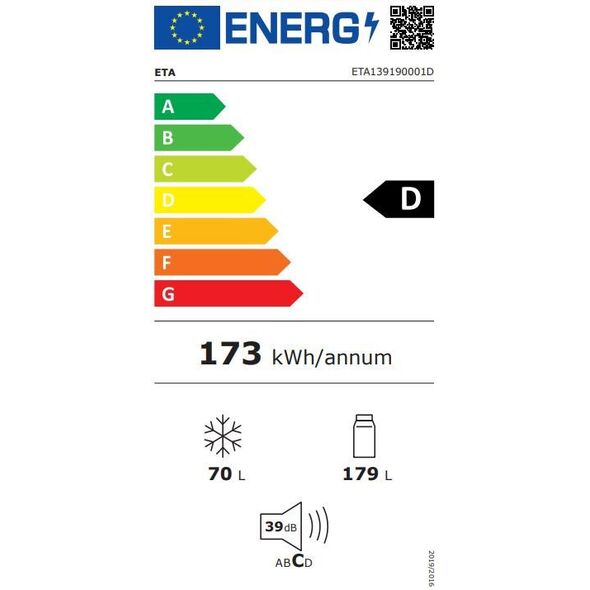 Ψυγείο για zab ETA 177 cm no frost - 139190001D