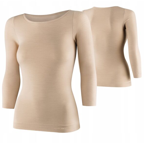 Γυναικεία μπλούζα LS1628W με μανίκι 3/4 COMFORT MERINO μπεζ L