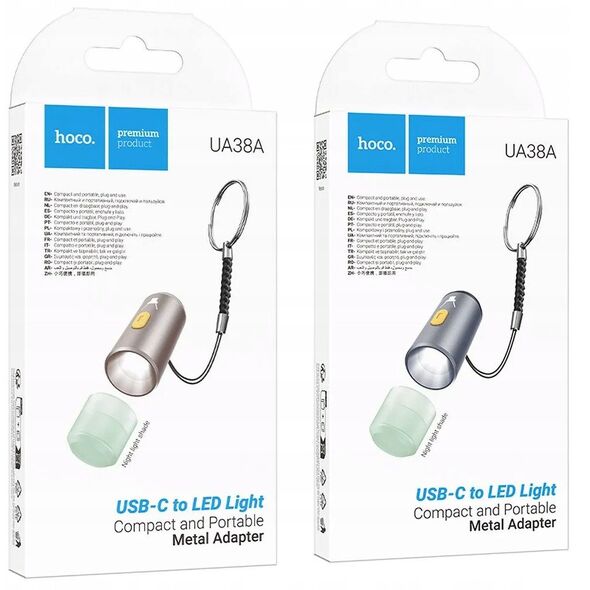Adapter USB C do LED light Hoco UA38A złoty
