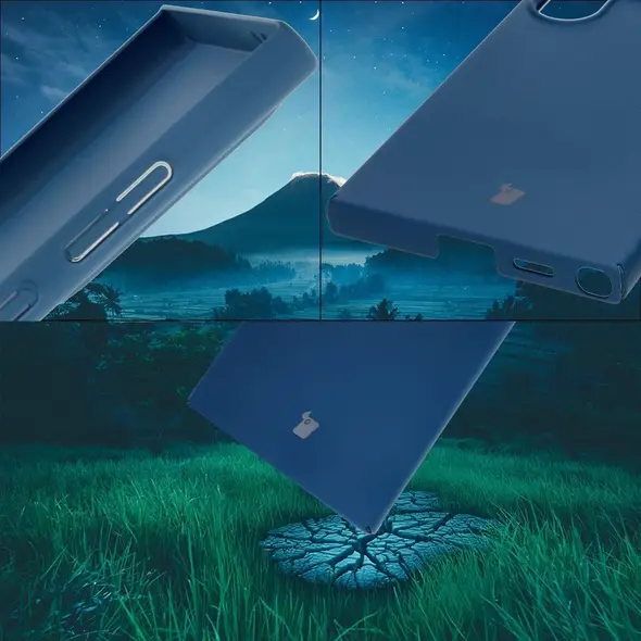 Etui Bizon Case Łupka do Samsung Galaxy S24 Ultra niebieskie