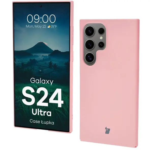 Etui Bizon Case Łupka do Samsung Galaxy S24 Ultra różowe