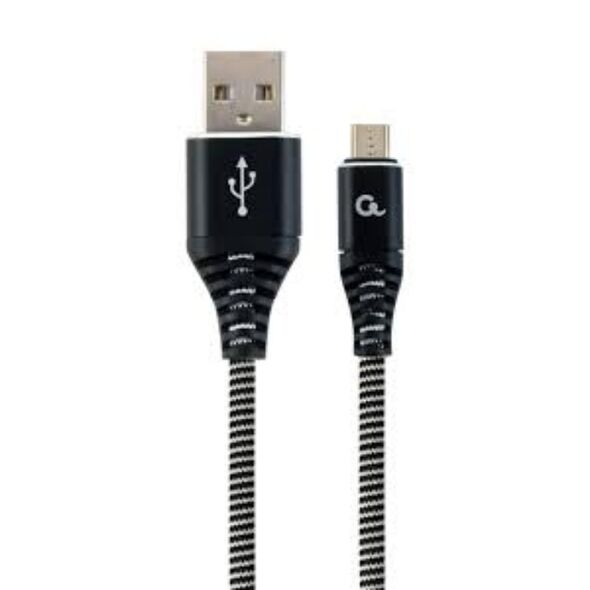 Gembird Premium Micro USB 2.0 Cable Am-mbm5p (Metal Braided Connectors) 2m Black/white (CC-USB2B-AMMBM-2M-BW) (GEMCC-USB2B-AMMBM-2M-BW) έως 12 άτοκες Δόσεις