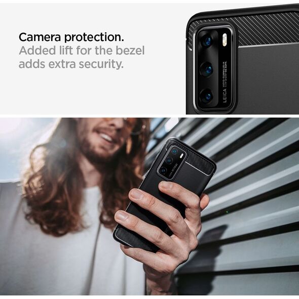 Spigen SPIGEN RUGGED ARMOR HUAWEI P40 BLACK