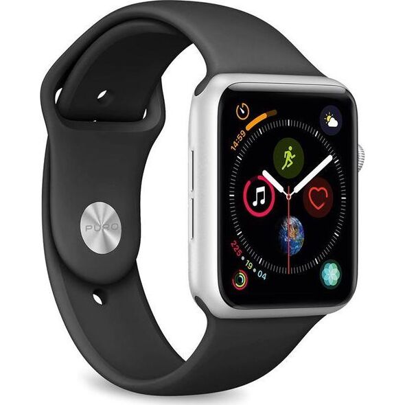Puro PURO ICON Apple Watch Band - Elastyczny pasek sportowy do Apple Watch 42 / 44 mm (S/M & M/L) (Czarny)