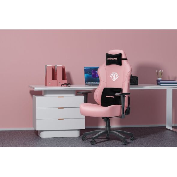 Fotel Anda Seat Fotel gamingowy skórzany Anda Seat Phantom 3 L różowy obrotowy