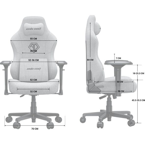 Fotel Anda Seat Fotel gamingowy Phantom 3 PRO L Anda Seat materiałowy czarny