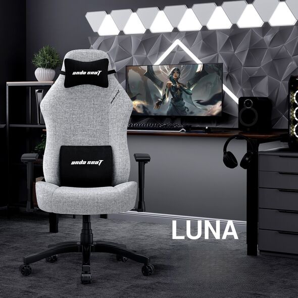 Fotel Anda Seat Fotel gamingowy Anda Seat Luna L materiałowy szary