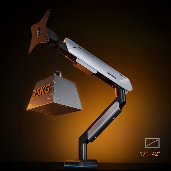 Anda Seat Uchwyt do monitora regulowany obrotowy Stealth II PRO RGB 17"- 42" biały