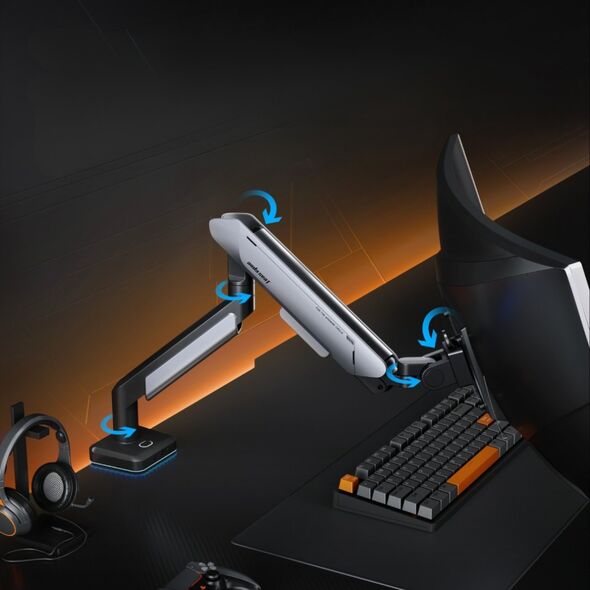 Anda Seat Uchwyt do monitora regulowany obrotowy Stealth II PRO RGB 17"- 42" titanium