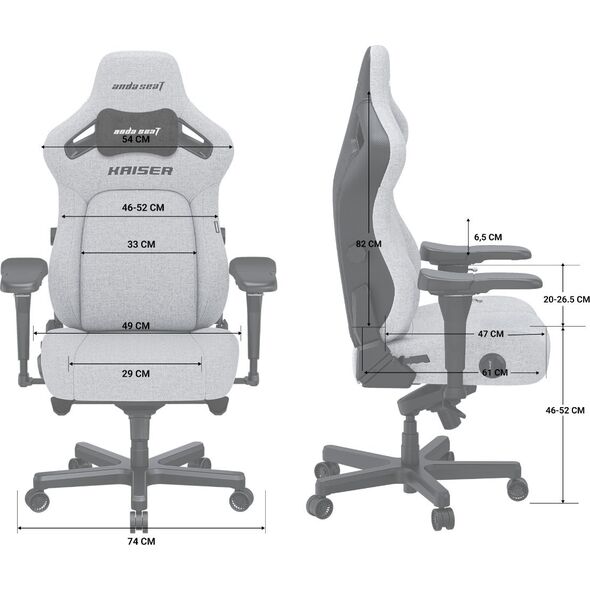 Fotel gamingowy Kaiser 4 L Anda Seat skórzany biały