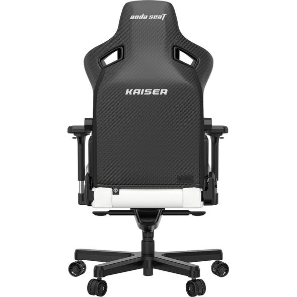 Fotel gamingowy skórzany Anda Seat Kaiser 3 XL biały obrotowy