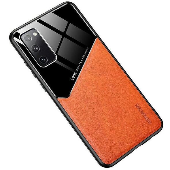 Θήκη Πλάτης Mocco Lens Leather για Apple Iphone 12 Mini Πορτοκαλί