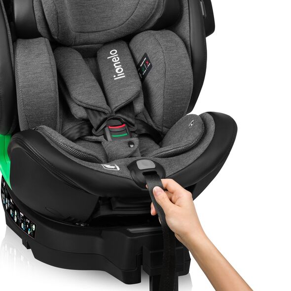 Παιδικό κάθισμα αυτοκινήτου Lionelo Harmony i-Size, 0-36 kg, Grey Graphite Leather