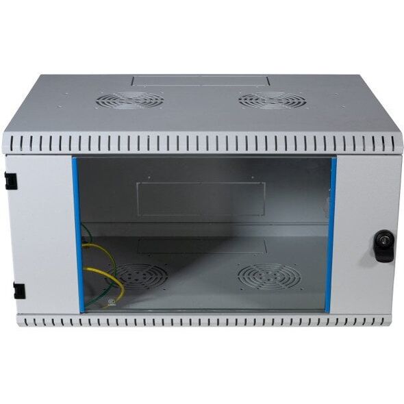 EFB 48,26cm επιτοίχιο περίβλημα ΓΚΡΙ 9U Βάθος 600mm 1-κομμάτι πλήρως συναρμολογημένο RAL7035 Αφαιρούμενα πλαϊνά τοιχώματα Κλειδωμένο