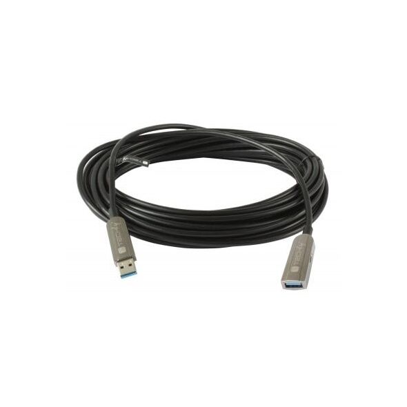 TECHLY USB3.0 AOC Οπτικό Υβριδικό Καλώδιο 10μ Μαύρο Υποστηρίζει μέγιστο εύρος ζώνης έως 5 Gbit Διάμετρος 4,6mm Σύνδεσμος A σε Υποδοχή