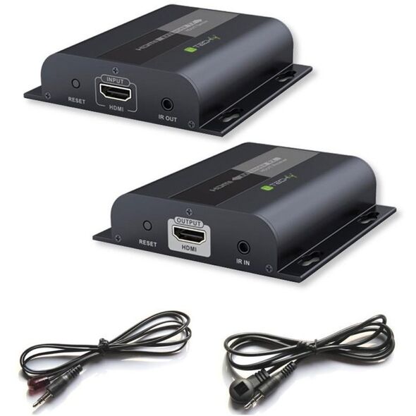 TECHLY HDBitT HDMI Extender Set Αποστολέας και Δέκτης μέσω IP μέσω καλωδίου δικτύου Cat5/5e/6 έως 80-120m μήκος μετάδοσης