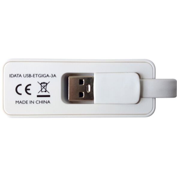 Προσαρμογέας TECHLY USB3.0 RJ45 Weiss USB Stecker Typ A am Kabel auf RJ45 Netzgeschwindigkeit 10/100/1000 MBit/s